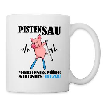 skifahrer und pistensau hüttengaudi alpin ski - Tasse - Weiß - Rechts