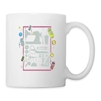 Tailors like to sew with the sewing machine - Mug - white - Right