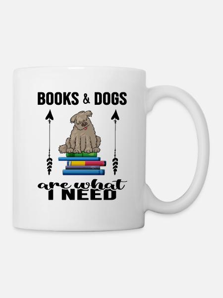 Read reading hour Bookworm likes "books and dogs" - Mug - white