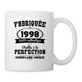 Anniversaire 25 ans - Fabriquée en 1998 - Mug blanc - blanc - Droite