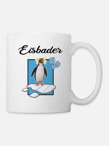 Eisbader "Winterschwimmer pinguin" Eisbad - Tasse - Weiß