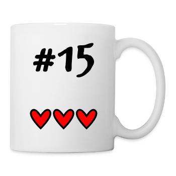 15 JAHRE. 15-jähriges Jubiläum. GEBURTSTAG 15 JAHRE. 15 - Tasse - Weiß - Rechts