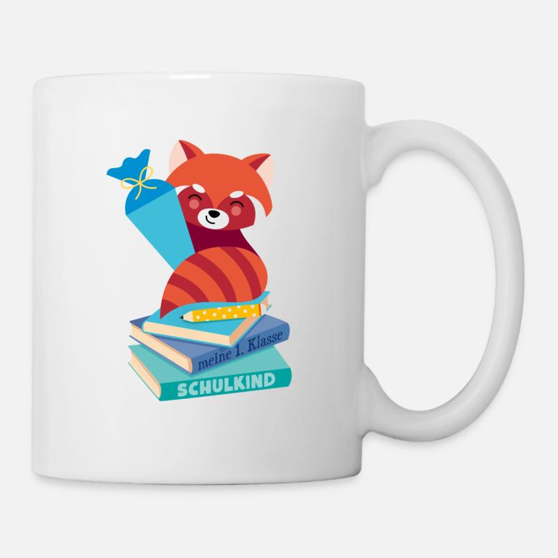 roter PandaSchulkind - Tasse - Weiß