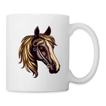 Horse's head design - stallion and mare - Mug - white - Right