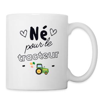 Né pour le tracteur - Mug blanc - blanc - Droite