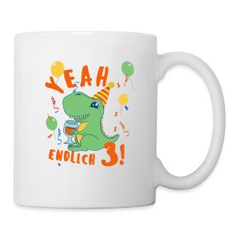 Yeah Dino endlich 3 - Tasse - Weiß - Rechts