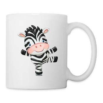 Dancing Zebra on Ice - Ice Skater Design - Mug - white - Right