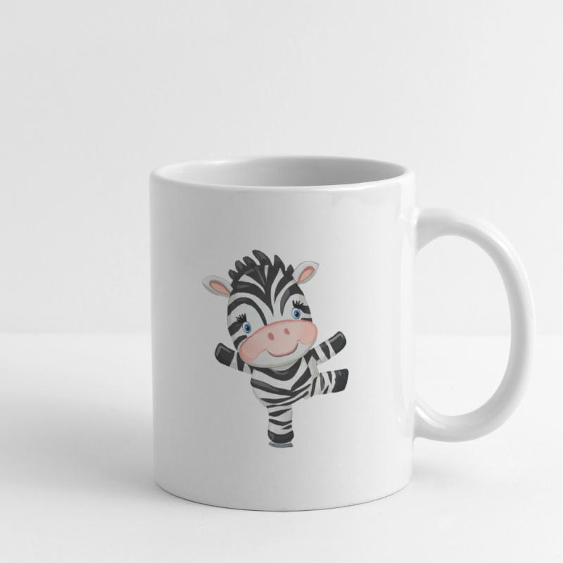 Tanzendes Zebra auf Eis - Eisläufer Design Tasse
