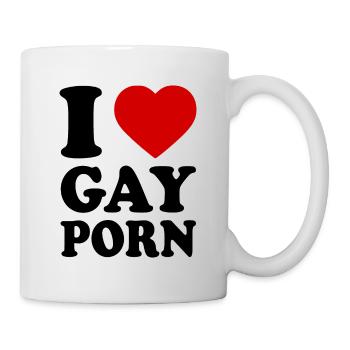 I love gay porn - Tasse - Weiß - Rechts