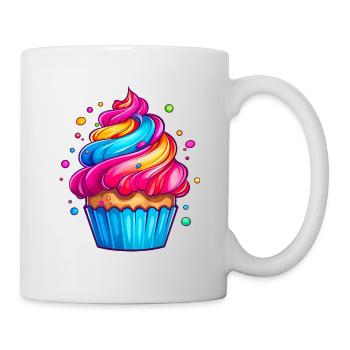 fluffiger Regenbogen Cupcake - Tasse - Weiß - Rechts