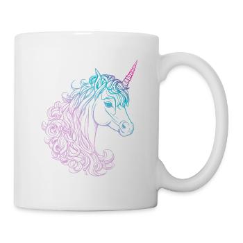 Illustration d’une licorne - Mug blanc - blanc - Droite