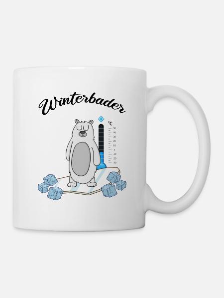 Winterbaden Winterbader Eisbader im Eisbad - Tasse - Weiß