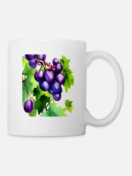 Trauben an einem Weinstock - Tasse - Weiß