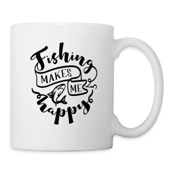 Angeln macht mich glücklich - Tasse - Weiß - Rechts