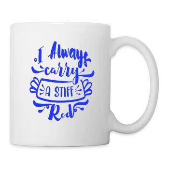 Ich trage immer einen steifen Stab dabei - Tasse - Weiß - Rechts