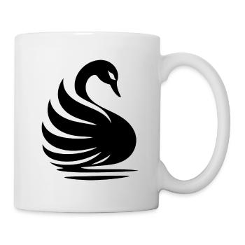 Elegante Schwan-Silhouette: Anmut auf dem Wasser - Tasse - Weiß - Rechts