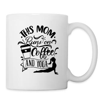 This Mom runs on Coffee and Yoga - Mug - white - Right