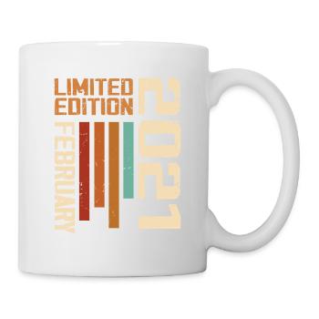Née en Février 2021 Rétro 2021 Anniversaire - Mug blanc - blanc - Droite