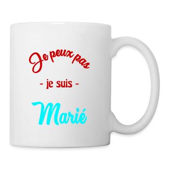 ICH KANN NICHT. HEIRATEN. ZUKÜNFTIGER BRÄUTIGAM. - Tasse - Weiß - Rechts