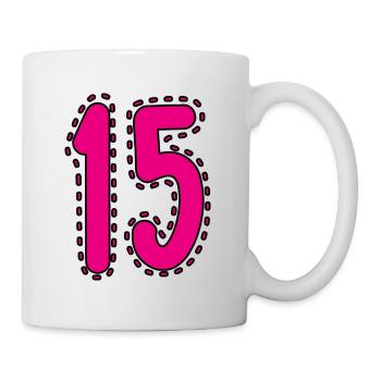15. 15 ANS. 15e ANNIVERSAIRE. ANNIVERSAIRE 15 ANS. - Mug blanc - blanc - Droite