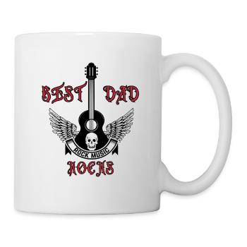 Die besten Dad Rocks - Tasse - Weiß - Rechts