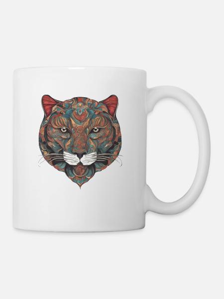 tigre lion animal peinture sophistiqué vêtement - Mug blanc - blanc