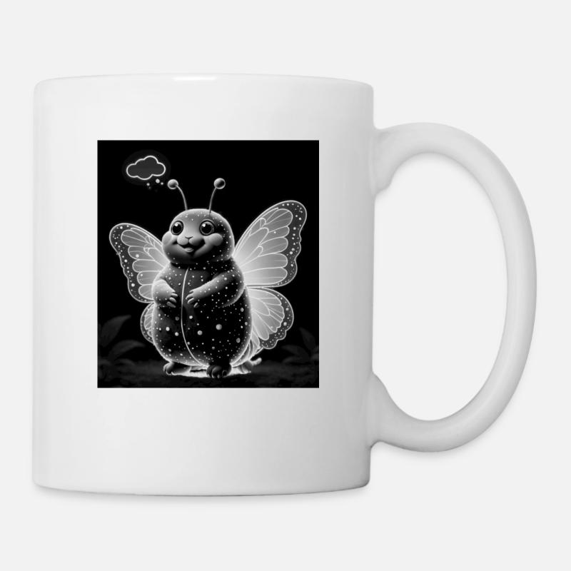 Schmetterling schwarz weiss - Tasse - Weiß