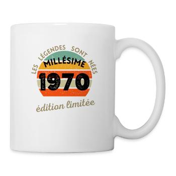 les Legendes Sont Nees en 1974 cadeau 50 ans - Mug blanc - blanc - Droite