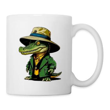 Krokodil Bucket-Hat - Tasse - Weiß - Rechts