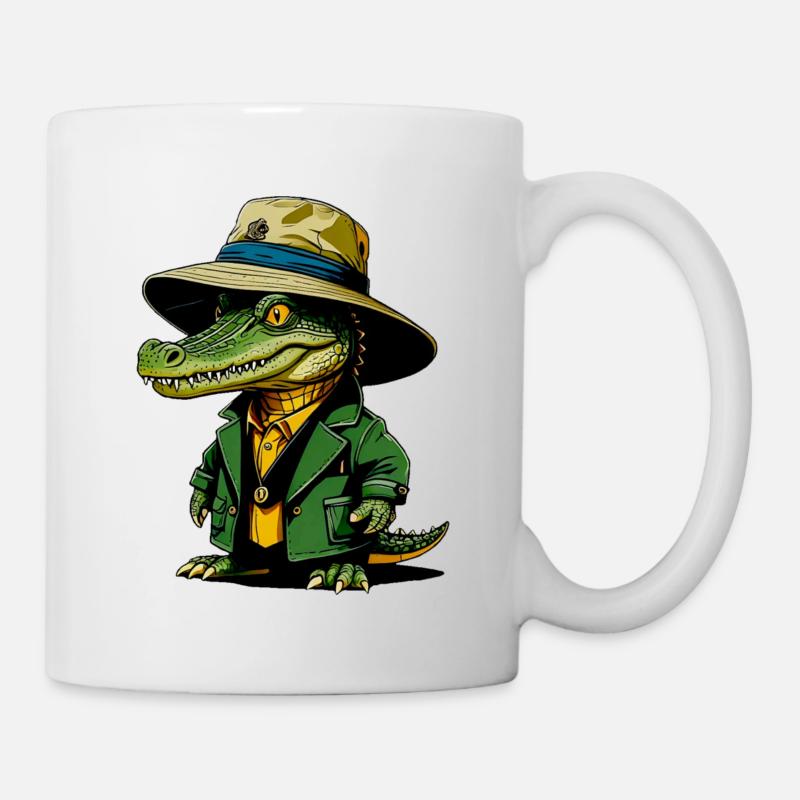 Krokodil Bucket-Hat - Tasse - Weiß