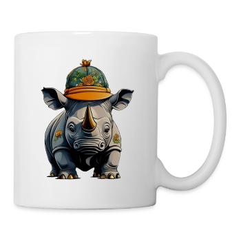 Nashorn Designer-Cap - Tasse - Weiß - Rechts