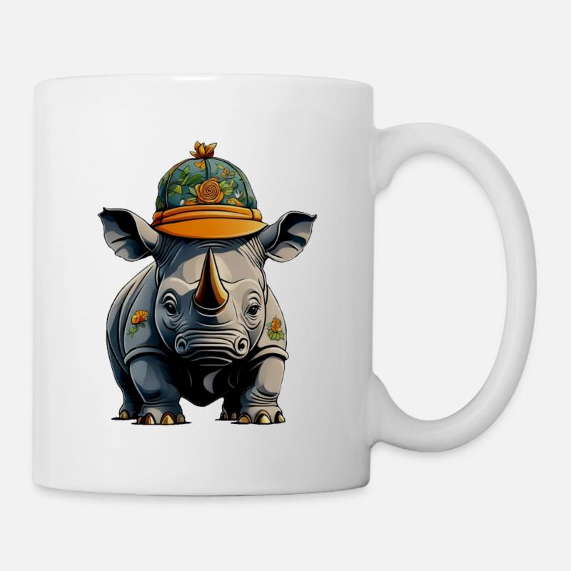 Nashorn Designer-Cap - Tasse - Weiß