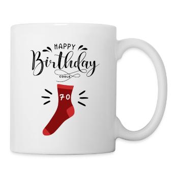 Happy Birthday coole Socke - 70. Geburtstag - Tasse - Weiß - Rechts