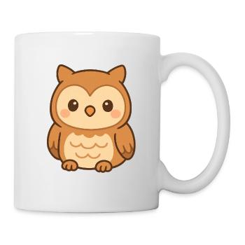 Niedliche Eulen Illustration - Tasse - Weiß - Rechts