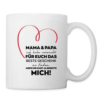 Cadeau drôle Maman Papa Parents - Mug blanc - blanc - Droite