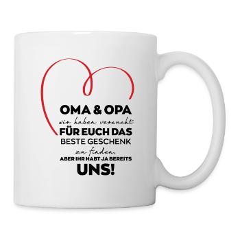 Oma Opa Großeltern lustiges Geschenk - Tasse - Weiß - Rechts