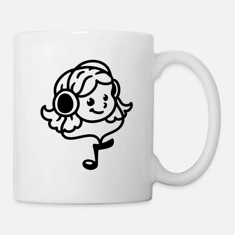 Mädchen Kopfhörer - line - Tasse - Weiß