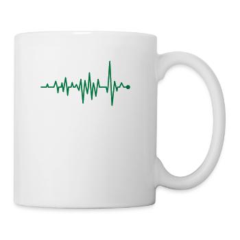 Curve Heartbeat Rhythm Oscillograph Pulse ECG - Mug - white - Right