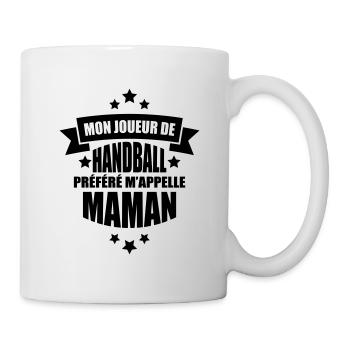 mon joueur de handball préféré m'appelle maman - Mug blanc - blanc - Droite