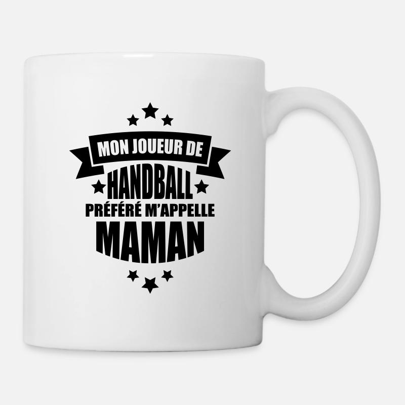 mon joueur de handball préféré m'appelle maman - Mug blanc - blanc