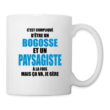 c'est compliqué d'être un bogosse et un paysagiste - Mug blanc - blanc - Droite