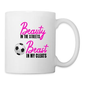 Fussball Maedchen Fußball Spruch - Tasse - Weiß - Rechts