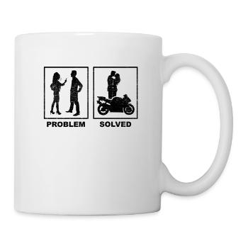 Problem Beziehung Paar Motorrad Liebe Geschenk Fun - Tasse - Weiß - Rechts