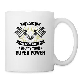 Supermacht, Tattoo, Geschenk, Job, Haut, Farbe - Tasse - Weiß - Rechts