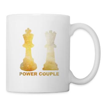 Power, Paar, König, Dame, Schach, Geschenk, Liebe - Tasse - Weiß - Rechts