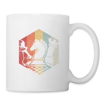 Vintage, chess, figures, chessboard, gift - Mug - white - Right
