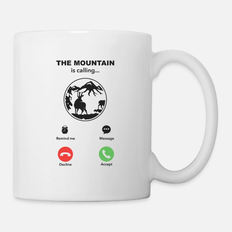 the mountain is calling - Tasse - Weiß