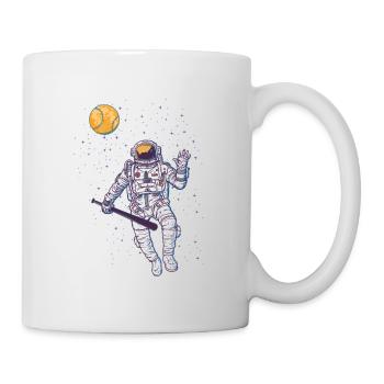 Astronaut, Weltraum, Baseball, Geschenk, Mond - Tasse - Weiß - Rechts