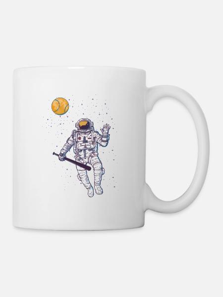 Astronaut, Weltraum, Baseball, Geschenk, Mond - Kop/krus - hvid