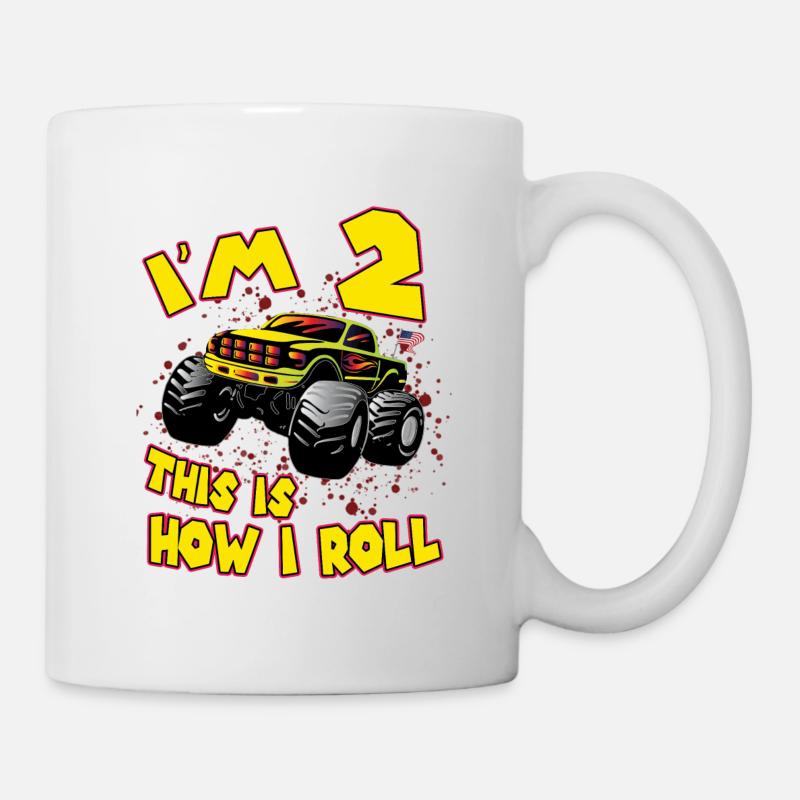 Monster truck 2 year old gift children mom dad - Mug - white